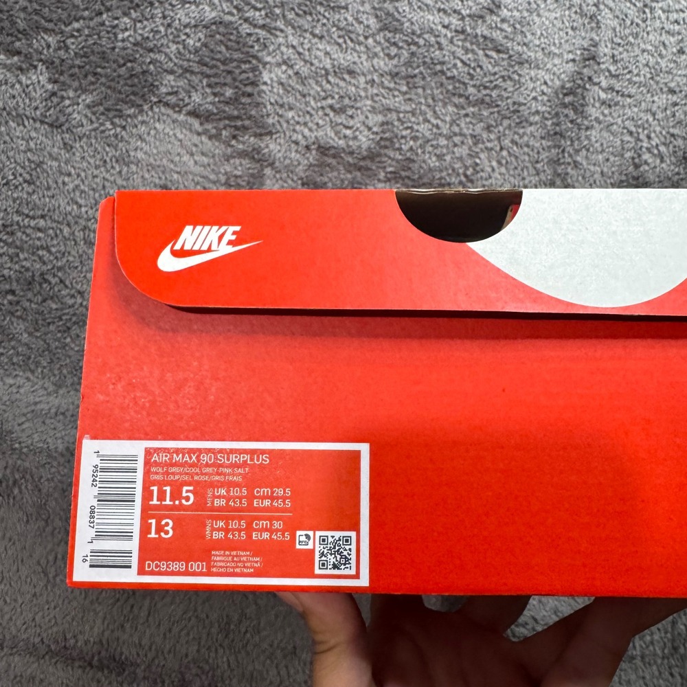 Nike Air Max 90 Surplus Wolf Grey Cool Grey Pink Salt DC9389-001 Mens 11.5 - Picture 4 of 4